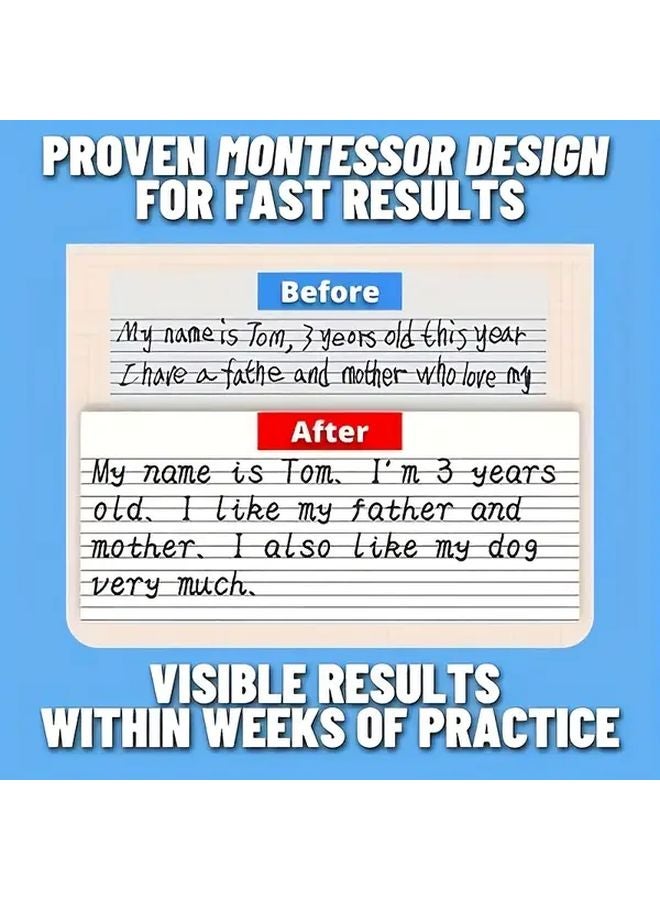مجموعة من أربعة كتب قابلة لإعادة الاستخدام لتدريب الخط للأطفال، كتب تتبع الأخاديد للخط والكتابة - Image 4